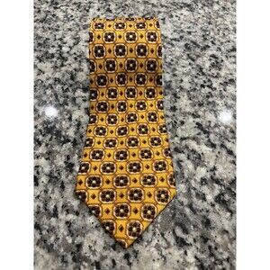 Burberry London Silk Tie Vintage Gold Brown Blue Red Necktie